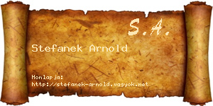 Stefanek Arnold névjegykártya